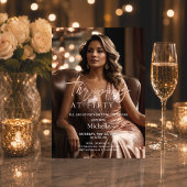 Aufblühen mit Fünfzig Roségold-Foto zum 50. Geburt Einladung