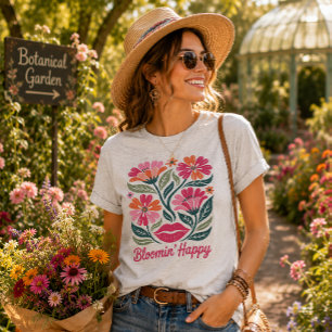 Aufblühend Glücklich Tri-Blend Shirt
