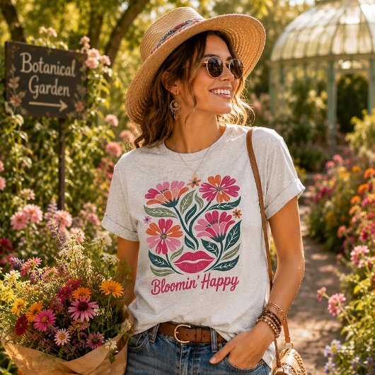 Aufblühend Glücklich Tri-Blend Shirt