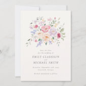 Aufblühende Aquarell-Pastell-Blumen Save-the-Date Einladung (Vorderseite)