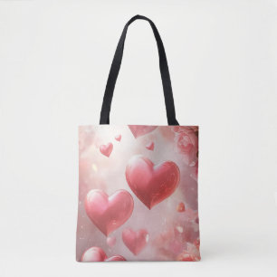 Aufblühende Herzen der Liebe Tasche