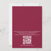 Aufblühende Herzen Florale moderne QR-Code-Hochzei Einladung (Rückseite)