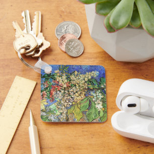 Aufblühende Kastanienzweige von Vincent van Gogh Schlüsselanhänger