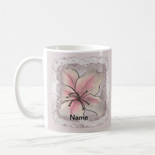 Aufblühende Lilienblume Kaffeetasse (Links)
