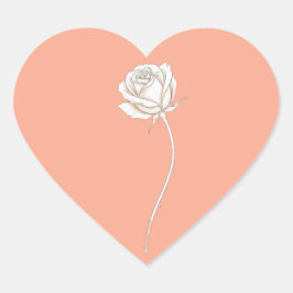 Aufblühende Rose - Geburtstagsgeschenk Herz-Aufkleber
