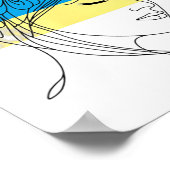 Aufblühender Frieden Frauenprofil Ukraine 1 Poster (Ecke)