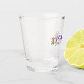 Aufblühender Genderfluider Stolz Schnapsglas (Links)