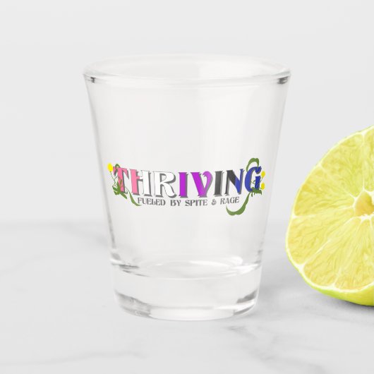 Aufblühender Genderfluider Stolz Schnapsglas (Vorderseite)