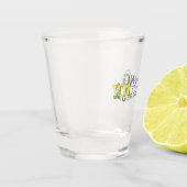 Aufblühender nichtbinärer Stolz Schnapsglas (Links)