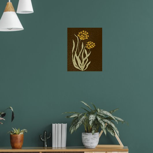 Aufblühender Schnittlauch Botanischer Kunstdruck | Poster (Wohnzimmer 1)