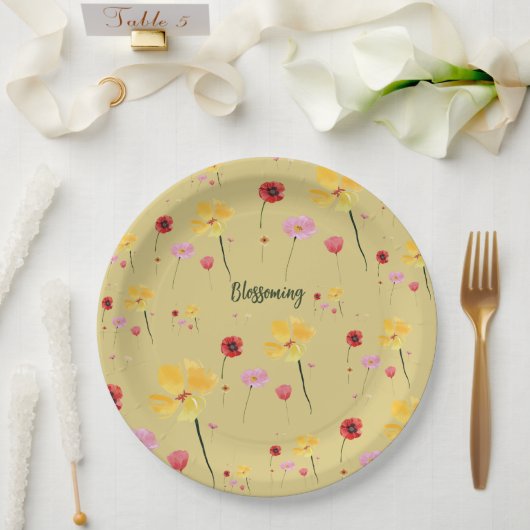 Aufblühendes Muster Pappteller (Hochzeit)