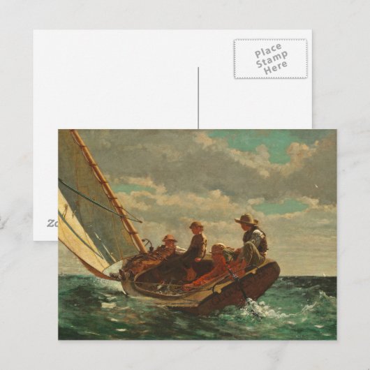 Aufbrechen (ein fairer Wind) 1873-76 Postkarte (Vorne/Hinten)