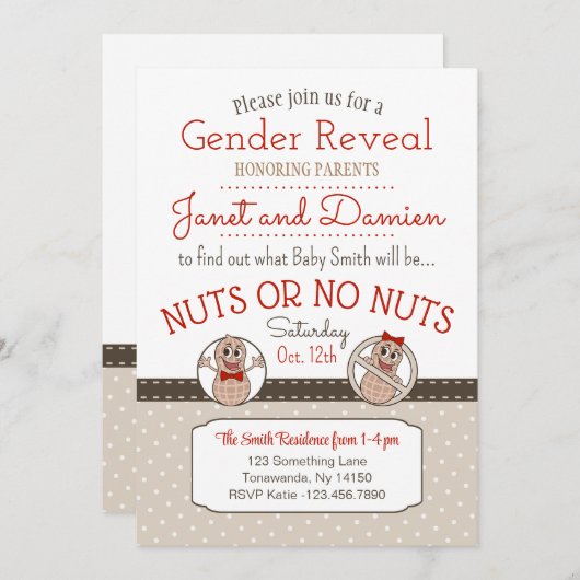 Aufdeckende Einladung von Nuts oder No Nuts (Vorne/Hinten)