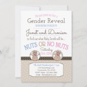 Aufdeckende Einladung von Nuts oder No Nuts (Vorderseite)