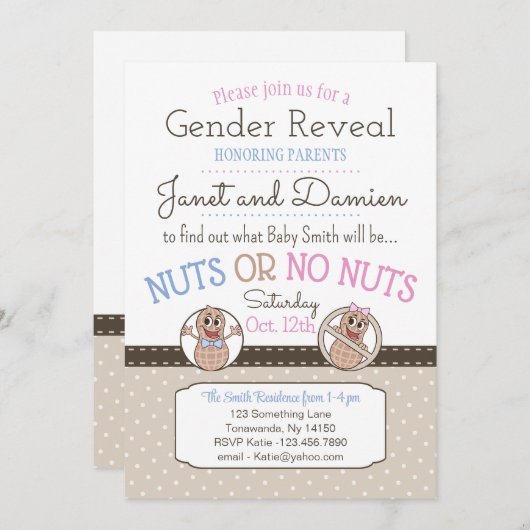 Aufdeckende Einladung von Nuts oder No Nuts (Vorne/Hinten)