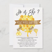 Aufdeckung der Bee Themed Baby Shower Einladung (Vorderseite)