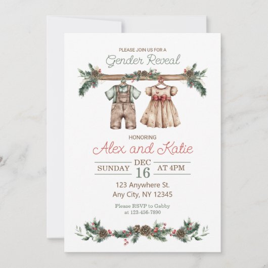 Aufdeckung der Einladung für Weihnachtsgeschlechte (Vorderseite)