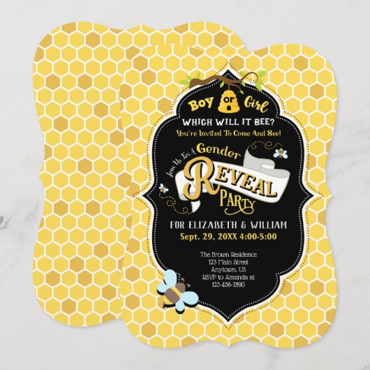 Aufdeckung der Einladung von Honigbienen (Vorne/Hinten)