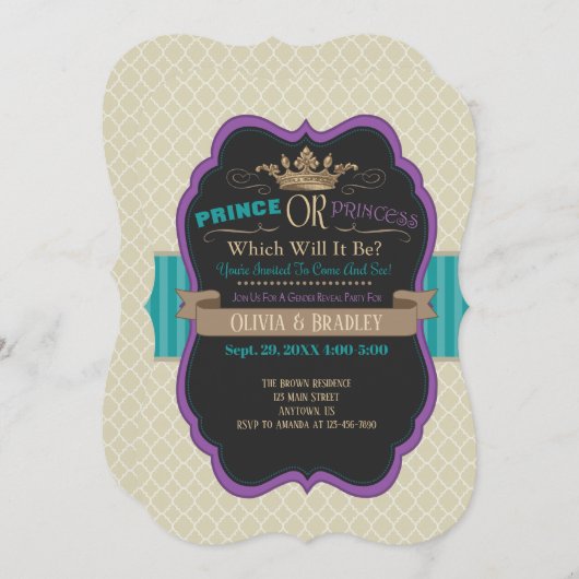 Aufdeckung der Einladung von Prinzen oder Prinzess (Vorne/Hinten)