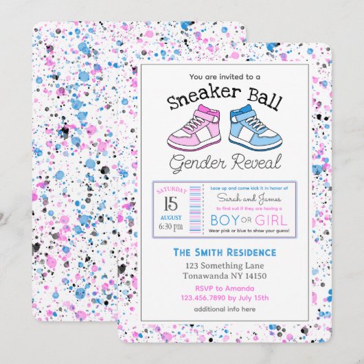 Aufdeckung der Einladung von Sneaker-Ball (Vorne/Hinten)