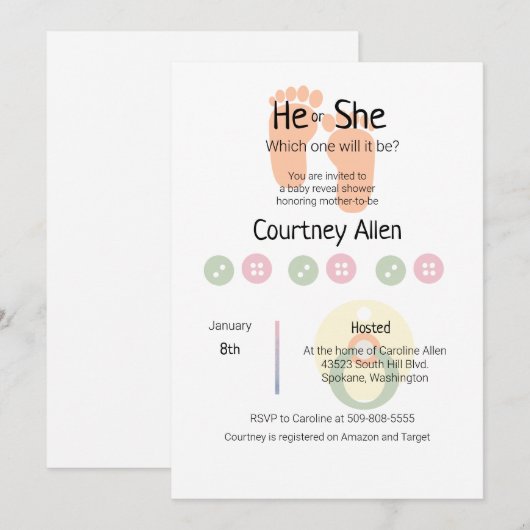 Aufdeckung der Kinderdusche (Vorne/Hinten)