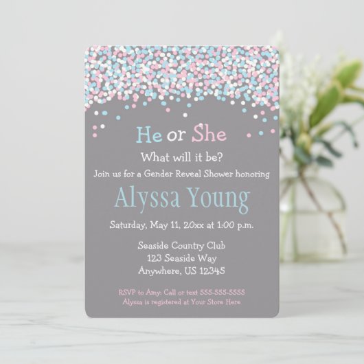 Aufdeckung der Kinderdusche Einladung (Stehend Vorderseite)