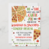 Aufdeckung der Pizzageschlechtsspezifischen Einlad Einladung (Vorderseite)