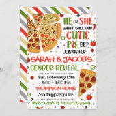 Aufdeckung der Pizzageschlechtsspezifischen Einlad Einladung (Vorne/Hinten)