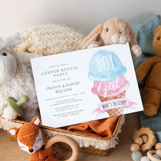 Aufdeckung der Watercolor-Eiscreme Einladung