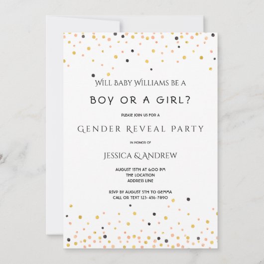 Aufdeckung des Brieftasengeschlechts bei Babys Einladung (Rückseite)