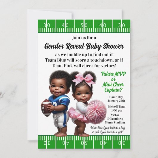 Aufdeckung des Fußballgeschlechts Einladung (Vorderseite)