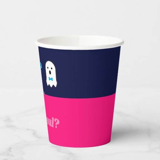 Aufdeckung des Geistergeschlechts in Booy oder Gho Pappbecher (Links)