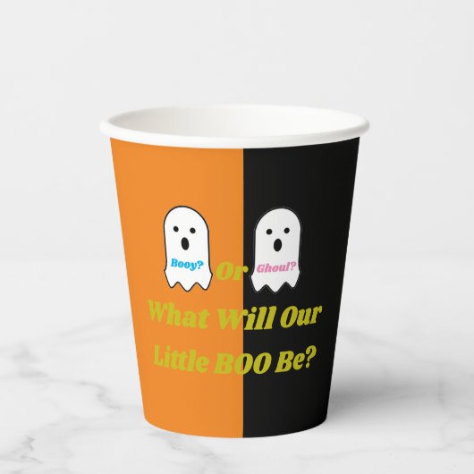 Aufdeckung des Geistergeschlechts in Booy oder Gho Pappbecher (Vorderseite)