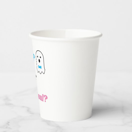 Aufdeckung des Geistergeschlechts in Booy oder Gho Pappbecher (Links)