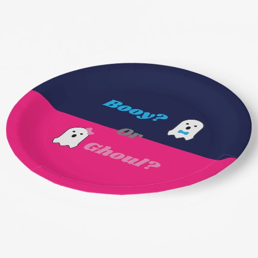 Aufdeckung des Geistergeschlechts in Booy oder Gho Pappteller (Schrägansicht)