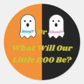 Aufdeckung des Geistergeschlechts in Booy oder Gho Runder Aufkleber (Vorderseite)