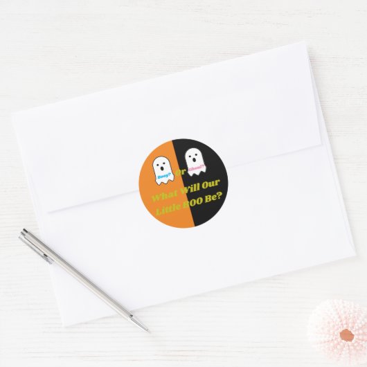 Aufdeckung des Geistergeschlechts in Booy oder Gho Runder Aufkleber (Umschlag)