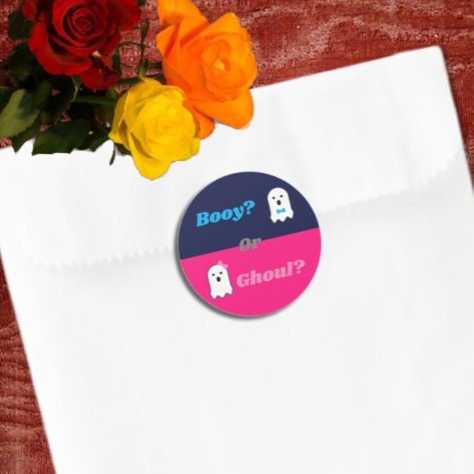 Aufdeckung des Geistergeschlechts in Booy oder Gho Runder Aufkleber