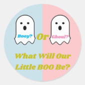 Aufdeckung des Geistergeschlechts in Booy oder Gho Runder Aufkleber (Vorderseite)