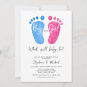 Aufdeckung des Geschlechts bei Jungen oder Mädchen Einladung (Vorderseite)