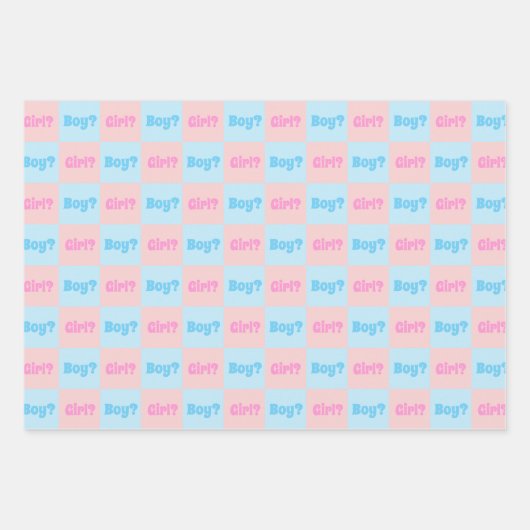 Aufdeckung des Geschlechts bei Jungen oder Mädchen Geschenkpapier Set (Vorderseite 2)