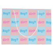 Aufdeckung des Geschlechts bei Jungen oder Mädchen Große Geschenktüte (Rückseite)