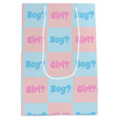 Aufdeckung des Geschlechts bei Jungen oder Mädchen Mittlere Geschenktüte (Rückseite)