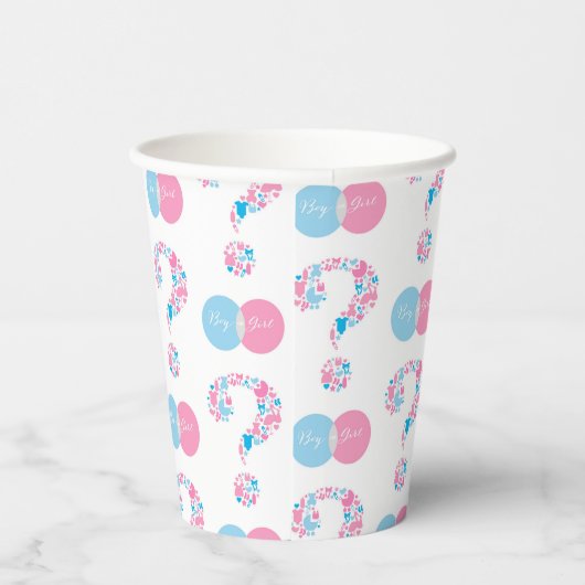 Aufdeckung des Geschlechts bei Jungen oder Mädchen Pappbecher (Rechts)