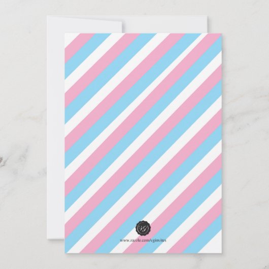 Aufdeckung des Geschlechts zu blau oder rosa Einladung (Rückseite)