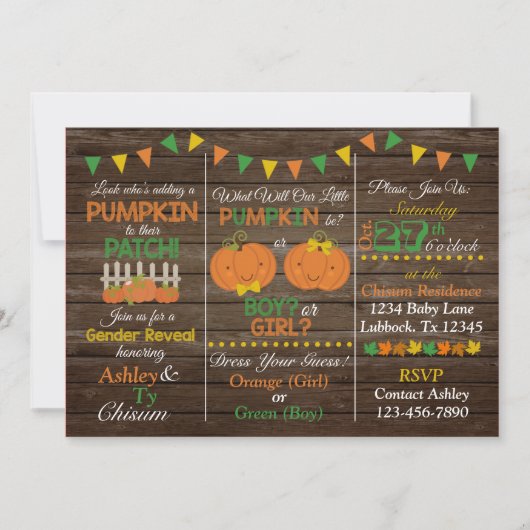 Aufdeckung des Herbstes Einladung (Vorderseite)