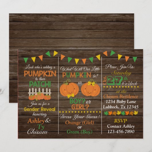 Aufdeckung des Herbstes Einladung (Vorne/Hinten)