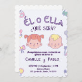 Aufdeckung des spanischen Geschlechts für die Einl Einladung (Vorne/Hinten)