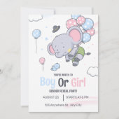 Aufdeckung eines Niedlichen Elefanten bei Jungen o Einladung (Vorderseite)