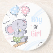 Aufdeckung eines Niedlichen Elefanten bei Jungen o Getränkeuntersetzer (Vorne)